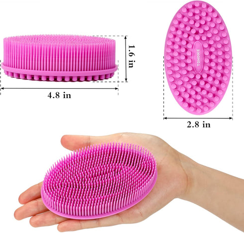 TDHDIKE Silicone Body Scrubber Loofah - Set of 3 Soft Exfoliating Body Bath Shower Scrubber Loofah Brush for Sensitive Kids Women Men All Kinds of...