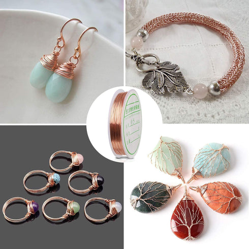Jewelry Beading Wire, 3 Rolls 24 Gauge Jewelry Wire Tarnish Resistant Craft Copper Wires for Jewelry Making Supplies and DIY Craft...