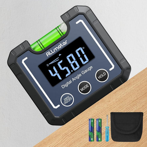 0-360°(4 * 90°) Digital Angle Finder Level Magnetic Electronic Gauge Inclinometer Protractor Tool with Bubble Level and Magnetic Base LCD Backligh...