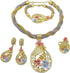 Gold Jewelry for Women Luxury African Dubai 18k Gold Plated Jewelry Sets Wedding Crystal Flower Necklace Earrings Set for Bridal Party Chunky Neck...