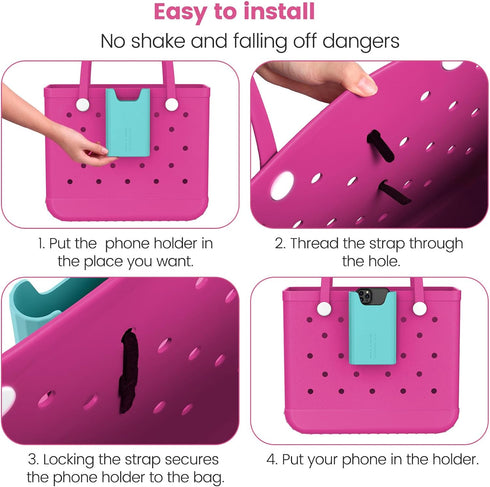 OUTXE 2 Pack Silicone Phone Holder for Bogg Bag, Phone Case Holder Charms Accessory Compatible with All Bogg Bags, Cell Phone Holder for Bogg Bag,...