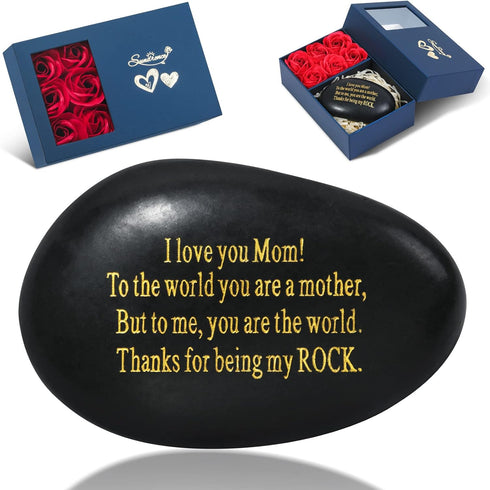 Gifts for Mom - I love you Mom Birthday Gifts for Mom from Daughter or Son, Engraved Rock Unique Presents...