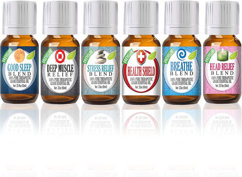 Healing Solutions - Best Blends Essential Oils Set (6x10ml) Pure for Gift Diffusers, Home - Essential Oils Wellness Set...