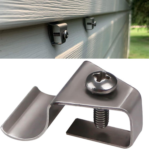 No-Hole Needed Vinyl Siding Clips Hooks Hanger for Hang Solar Powered Lights on Vinyl Siding with No Nails No Drilling, Easy removal (10 Pack)...