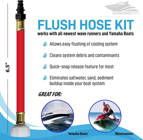 Flush Hose Adapter Kit for Yamaha Waverunner Jet Ski PWC Boats, Red...
