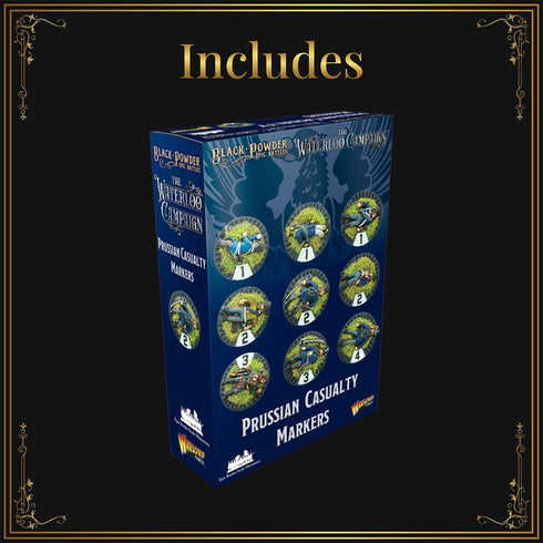 Wargames Delivered Black Powder War - Epic Battles: Napoleonic Prussian Casualty Markers, Revolutionary War Tabletop Toy Soldiers for Miniature Wa...