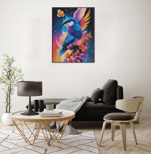 Hummingbird Stamped Cross Stitch Kits - Needlepoint Counted Cross Stitch kits for Beginner Adults Printed Dimensions Flowers Pattern Stitch Embroi...