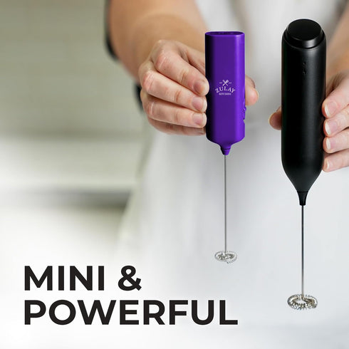 Zulay Kitchen Powerful Mini Milk Frother Handheld - Electric Hand Mixer - Portable Frother Wand for Coffee - Small Drink Blender for Lattes, Cappu...