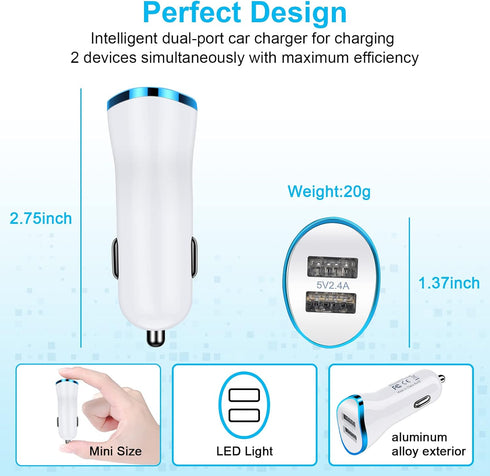 USB Fast Charger Kit for Google Pixel 8a/8/8pro/7/7a/6pro/6a/5/4a/3/3a/3XL/2, Wall Charger Plug+Car Phone Charger+2X Nylon-Braided USB A to USB C ...