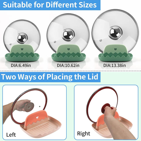 Spoon and Lid Rest - 2 Packs Spoon Rest with Lid Holder, Neat & Drip-Free Spoon Rest for Countertop Stove Top, Heat-Resistant Utensil Rest for Spo...