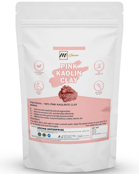 100% Natural Rose Clay/Pink Kaolin Clay Powder for Skin Tightening, Facial Masks, Creams, Face Masks, and Soap Making 100 GMS / 0.22 LBS...