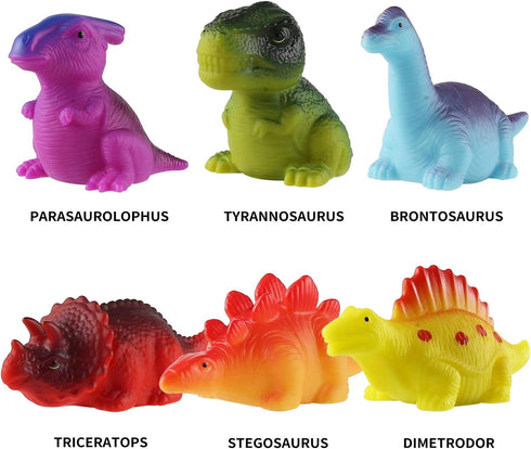 6 Packs Light-Up Floating dinosaur bath Toys set, for Baby Toddler nephew in birthday Christmas Easter , great water Bathtub shower Pool bath toy ...