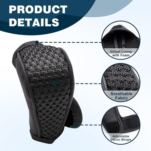 Car Gear Shift Cover, Non-Slip Gear Stick Shift Knob Cover Protector Automotive Interior Accessories for Car, SUV, Truck (Black)...