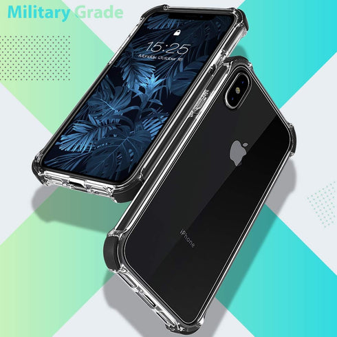 MATEPROX Compatible with iPhone Xs Max Case Clear Hybrid TPU Hard Cover with Thin Shockproof Bumper Protective Case for iPhone Xs Max 6.5'' (Black...