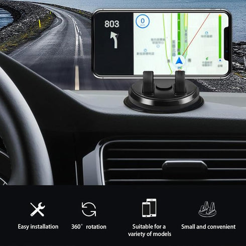 Pack-1 Car Dashboard Cell Phone Holder, 360 Degree Rotating Navigation Bracket, Phone Fixing Device, Automobile Interior Products, Universal for M...
