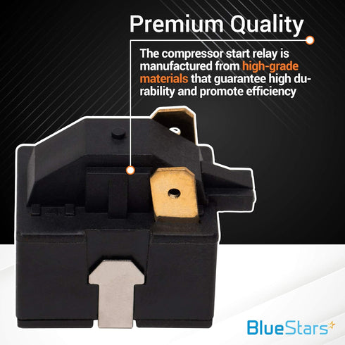 Ultra Durable 6748C-0004D Refrigerator Start Relay Direct Replacement Part by BlueStars - Exact Fit for LG Kenmore Refrigerators - Replaces P6R8MD OR1107 6749C-0014E PS9865140 AP5949339