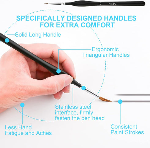 10 PCS Miniature Paint Brushes Kit, Fine Detail Painting Brush Micro Professional Tiny Paints Brush Set for Watercolor, Oil, Face, Acrylic, Nail, ...