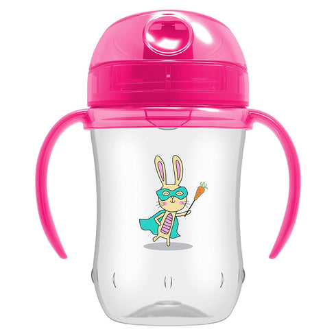 Dr. Brown's Milestones Soft Spout Sippy Cup with Handles, Pink Bunny Hero, BPA-Free, 9 oz/270 mL, 9m+...