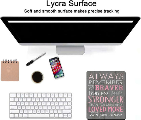 Pink Inspirational Quote Mouse Pad,Non-Slip Rubber Base Gaming Mouse Pad for Laptop,Waterproof Mouse Pads for Desk Wireless Mouse Office...