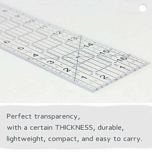 Acrylic Quilters Ruler,Sewing Ruler,3-Inch by 17-Inch, Non Slip Rings 15 Pieces for Quilting and Sewing...
