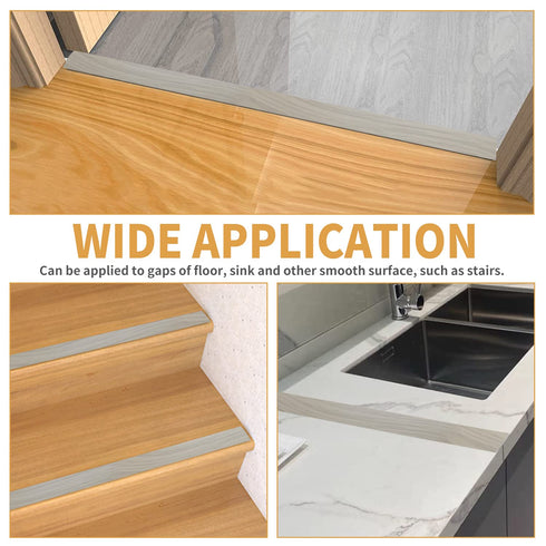 Floor Transition Strip, 3.3 Ft Self Adhesive Vinyl Flooring Transition Strips Wood to Tile Floor Divider Strip for Joining Floor Gaps Tiles Carpet...
