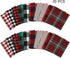 Caydo 20 Pieces Christmas Fabric Squares, 5.9 Inch Christmas Charm Packs 10 Patterns Polyester Cotton Plaid Fabric Squares for Garlands, Christmas...