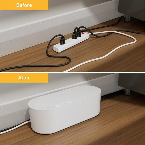 D-Line Cable Management Box, Power Strip Holder, Floor Outlet Hider, Desk Cord Organizer, Cover TV Wires, Wire Storage, Extension Hiders, Conceale...