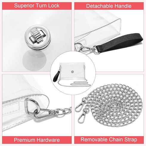Clear Purse Stadium Approved,Small Clear Crossbody Bag for Women,See Through Handbag Clutch Shoulder Bag...