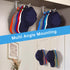 Hat Rack for Wall 2 Pack, Stainless Steel Adhesive Hat Hanger Hooks Holder for Baseball Caps, Multi-Purpose Strong Hook Organizer Can Hold More Th...