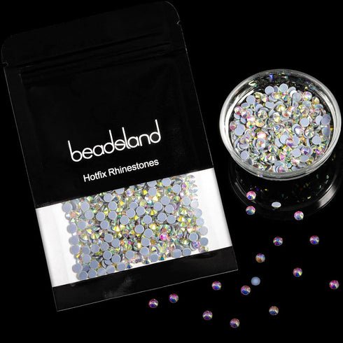 Beadsland Hotfix Rhinestones, 2880pcs Flatback Crystal Rhinestones for Crafts Clothes DIY Decorations, Crystal AB, SS10, 2.7-2.9mm...