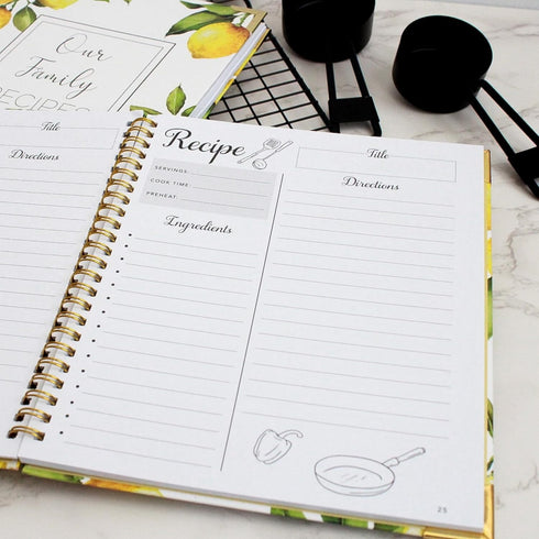 Recipe Book To Write In Your Own Recipes - Blank Family Cook Book Journal to Create Your Own DIY 100 Page Cookbook - Spiral Bound Recipe Organizer...