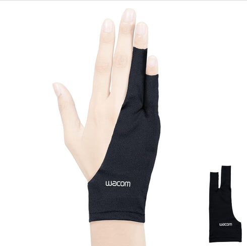 Wacom Drawing Glove, Two-Finger Artist Glove for Drawing Tablet Pen Display, 90% Recycled Material, eco-Friendly, one-Size (1 Pack), Black...