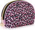 Small Pink Leopard Makeup Bag Half Moon Leopard Print Cosmetic Bag Portable Makeup Pouch Bag for Purse...