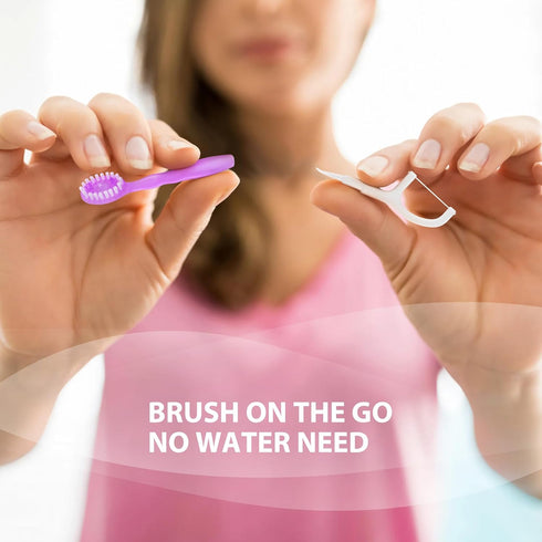 Disposable Toothbrush, Complete Oral Care All in One Toothbrush, Include Toothpaste, Tongue Cleaner, Dental Floss and Picks, Pack of 24...