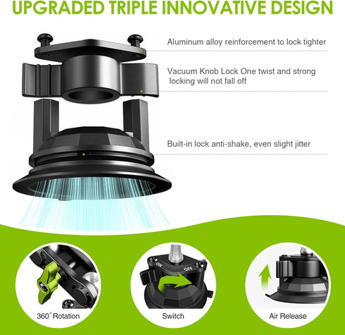 Suction Cup Holder Phone Mount Car 360° Rotating,Universal Ball Head Arm for Phone Car Holder Video Recording Vlog Ballhead Magic Arm Cell Phone f...