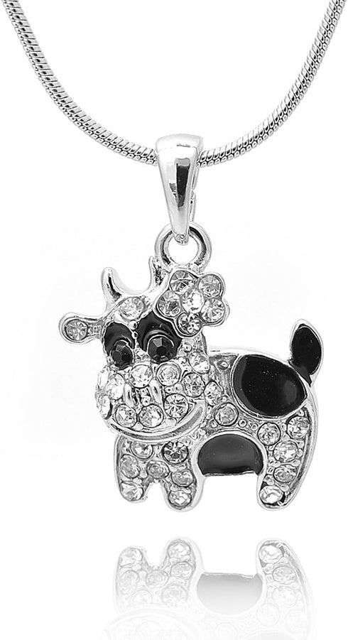 Crystal Black Spot Cow Necklace...