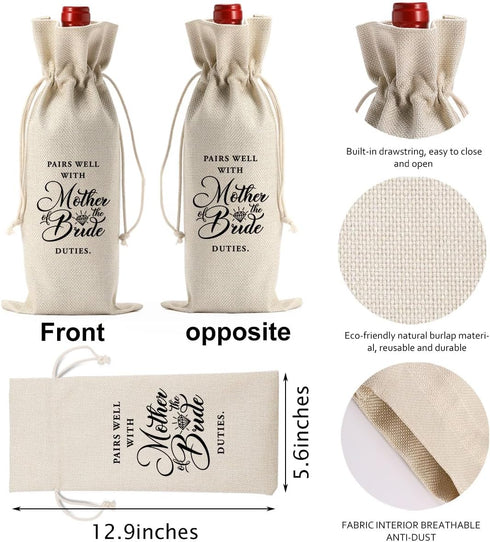Gifts for Mother Of The Bride Wine Bag, Mother Of The Bride Wine Gift Bag, Pairs Well With Mother Of The Bride Duties Wine Bag, Gift Ideas Wine Ba...