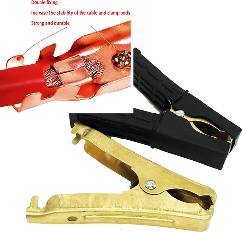 Jumper Cable Battery Clamps Crocodile Clamp Pure Copper 100A/800A/1500A Car Battery Charger Clamps Power Replacement Battery Alligator Clips Jumpe...