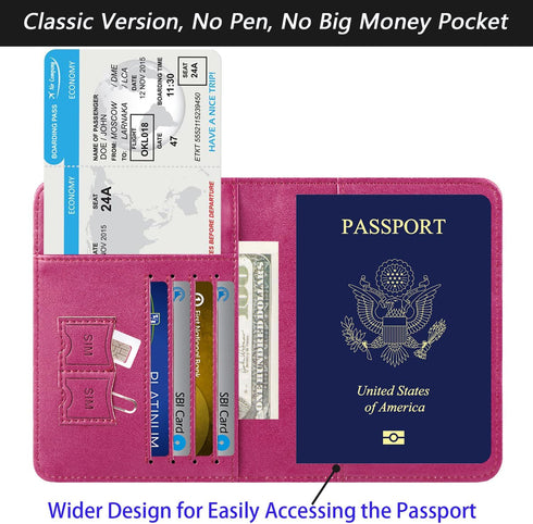 Passport Holder Cover Wallet Travel Essentials RFID Blocking Leather Card Case International Must Haves Travel Accessories for Women Men(101#Purpl...