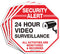 (4 Pack) "Security Alert, 24 Hour Video Surveillance, All Activities Monitored" Signs,10x10 Inches .040 Aluminum Reflective Warning Sign for Home ...