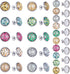 SUNNYCLUE 1 Box 130Pcs DIY 20 Pairs Leopard Stud Earrings Making Starter Kit 4 Color 12mm Flat Back Druzy Resin Cabochons & Blank Stud Bezel Earri...