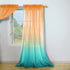 Orange and Green Curtains 63 Inch Length for Bedroom Decor Set 1 Panel Pocket Window Sheer Drape Semi Transparent Sea Turquoise Ombre Sunset Curta...