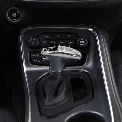 TOMALL Bling Car Gear Shift Knob Cover Compatible with Dodge Charger Challenger Bling Auto Shift Gear Knob Head Cover Crystal Interior Trim for Ca...