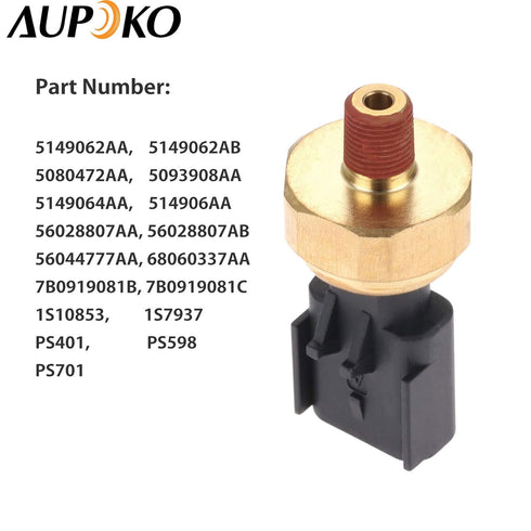 Aupoko 5149062AA Engine Oil Pressure Sensor, Replace# 56028807AA 56028807AB 5149064AA, 6.4 Engine Oil Pressure Switch Replacement for Chrysler Dod...