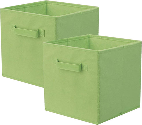 ShellKingdom Storage Bins, Foldable Fabric Storage Cubes And Cloth Storage Organizer Drawer For Closet And Toys Storage, 2 Pack (Green)...