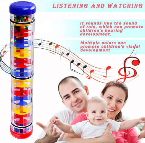 2 PCS Sensory Stick Rainmaker, Rainmaker Toy, Beaded Raindrops Rainmaker, Developmental Sensory Shaker, Musical Instrument for Babies,Toddlers and...