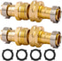 Garden Hose Repair Connector with Clamps, Fit for 3/4 Inch or 5/8 Inch Male and Female Garden Hose Fittings, 2 Set...
