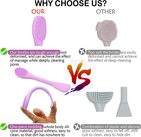 Silicone Facial Mask Applicator Face Masks Skincare Brush Facial Scrubber Double-Head Lotion Spatula Scoop for Makeup,Foundation,Cream,Lotion,Mois...