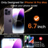 3+3 Pack Privacy Screen Protector for iPhone 14 Pro Max 6.7-Inch with 3 Pack Camera Lens Protector, Anti Spy Tempered Glass Film 9H Hardness Bubbl...