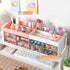 Desk Organizer and Accessories with 4 Compartments and 4 Drawers, Plastic Makeup Organizer, Pen Holder for Desktop Storage, Desk Organization for ...